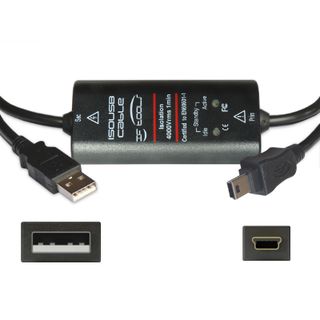 USB Isolationskabel mit galvanischer Trennung nach EN60601, A-Stecker auf Mini-B-Stecker