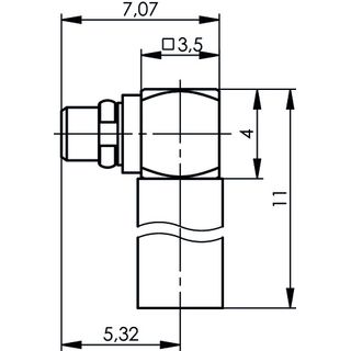 MMCX-Kabelwinkelstecker Cr 50 Ohm G3 (RG-178B/U) (Telegrtner J01340B0121)