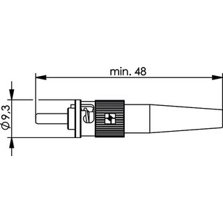 ST Stecker Multimode, Keramik/Metall, Kabelmontage  2,6-3.0mm (Telegrtner J08010A0007)