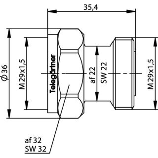 7-16-Kupplung / Port Saver, 50 Ohm (m-f), 6 GHz (Telegrtner J01123B0006)