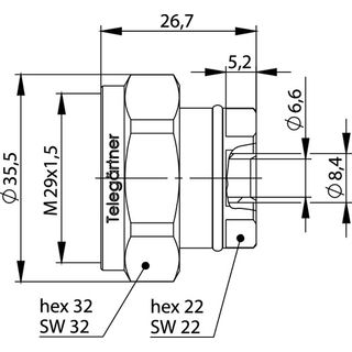 7-16 Kabelstecker 50 Ohm G9 (UT-250) (Telegrtner J01120B0083)