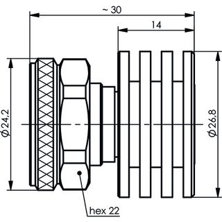 4.3-10 Abschlusswiderstand (m) Push Pull Type 50 OHM (Telegrtner J01444A3000)