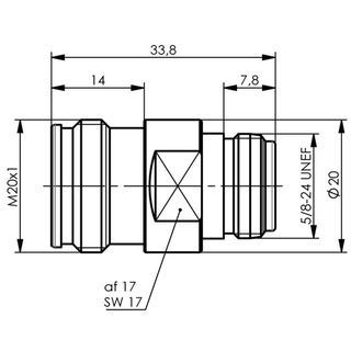 Adapter N - 4.3-10, 50 Ohm (f-f) (Telegrtner J01027C0026)