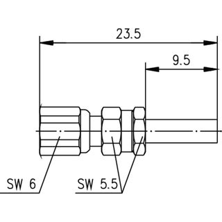 SMC-Kabelbuchse Cr Au RG-174/U, RG-188A/U, RG-316/U (Telegrtner J01171A0011)