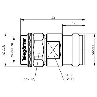 Adapter N - 4.3-10, 50 Ohm (m-f) (Telegrtner J01027C0027)