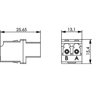 LC Duplex Kupplung Multimode Keramikhlse, Kunststoffgehuse erikaviolett (Telegrtner J08071A0048)