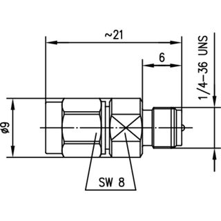 Adapter SMA - R-SMA; 50 Ohm (m - f reverse); (Telegrtner J01155R0085)