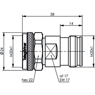 4.3-10-Kupplung / Port Saver, 50 Ohm (m-f) Screw (Telegrtner J01442C0004)