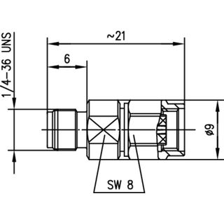 Adapter SMA - R-SMA; 50 Ohm (f - m reverse); (Telegrtner J01155R0095)