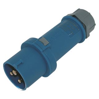Mennekes CEE, 3-pol , Kunststoff-, Schraubkontakt-Kabelstecker, vernickelte(r) Kontakt(e), gerade, max. 2,5 mm, blau
