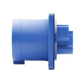 CEE, 3-pol , Kunststoff-, Schraubkontakt-Einbaustecker, vernickelte(r) Kontakt(e), gerade, max. 2,5 mm, blau