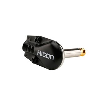 HICON Klinke (6,3mm)  2-pol Metall-Lttechnik-Stecker, Pin vernickelt mit Goldtip, abgewinkelt/Pancake, schwarz