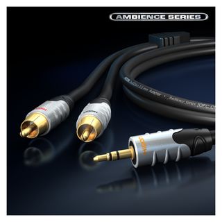 Adapterkabel, Y-Kabel RCA / MiniJack, 2  x  | RCA-Cinch / Miniklinke, HICON | 5,00m