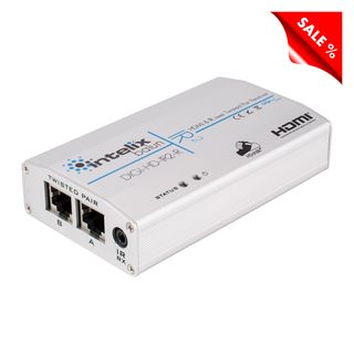 INTELIX HDMI Baluns IX-DIGI-HD-IR2-R-EU, HDMI Receiver, IN: 2 x RJ45 (beide Leitungen mssen angeschlossen werden) | OUT: HDMI + Miniklinke