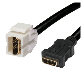 HDMI, 19-pol , Kunststoff-, Patchkabel-Einbau, vergoldete(r) Kontakt(e), Keystone Clip-In, wei