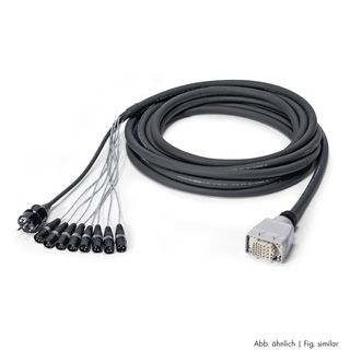 Multicore-Kabel AES / EBU, DMX & Power | 01/00 | 1x XLR 5-pol male NEUTRIK + Schuko-Stecker | Multipinbuchse | Monolith | 5,00m