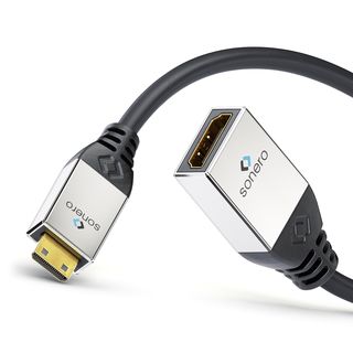 4K High Speed Mini HDMI Portsaver Adapter mit Ethernet Kanal, 0,25m
