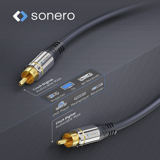 Premium 75? Digital Audio Koax Kabel mit Cinch Steckern ? 5,00m