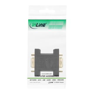 InLine Mini-Gender-Changer, 15pol HD (VGA), Buchse / Buchse, gold