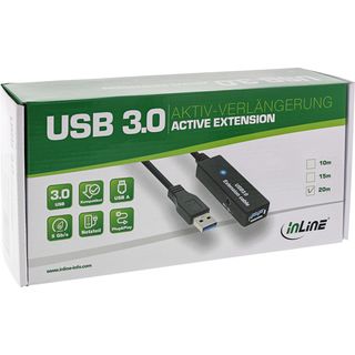 InLine USB 3.0 Aktiv-Verlngerung, Stecker A an Buchse A, schwarz, 15m