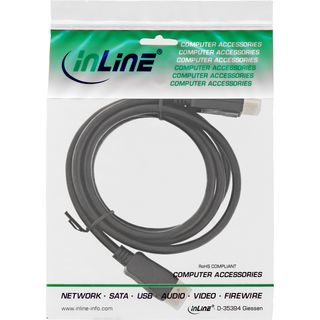 InLine DisplayPort Kabel, schwarz, vergoldete Kontakte, 1,5m