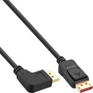 InLine DisplayPort 1.4 Kabel, 8K4K, links gewinkelt, schwarz/gold, 2m