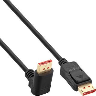 InLine DisplayPort 1.4 Kabel, 8K4K, nach oben gewinkelt, schwarz/gold, 1m