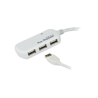 ATEN UE2120H Repeater USB 2.0 Aktiv-Verlngerung mit Hub und Signalverstrkung Stecker A an 4x Buchse A 12m