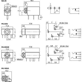 3,5-mm-Stereo-Klinken-Einbaubuchse PG-203JN