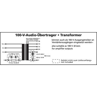 100-V-Leistungs-Audio-Transformator TR-1010LC