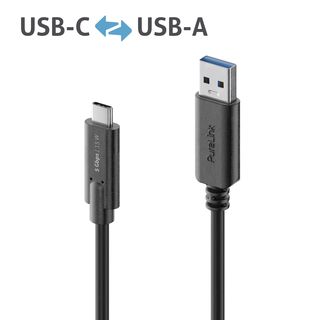Premium USB v3.2 USB-C / USB-A Kabel ? 1,00m, black