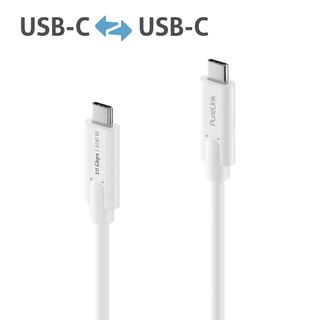 Premium USB v3.2 USB-C Kabel mit E-Marker ? 1,50m, wei