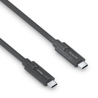 Premium USB v3.2 USB-C Kabel mit E-Marker ? 1,00m, schwarz