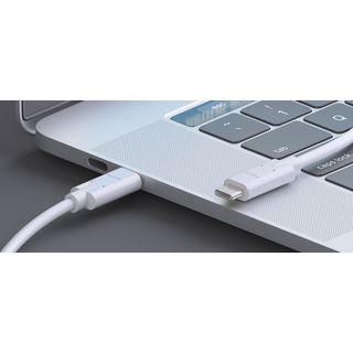Premium USB v3.2 USB-C Kabel mit E-Marker ? 1,00m, wei