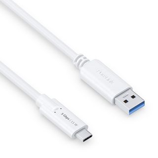 Premium USB v3.2 USB-C / USB-A Kabel ? 0,50m, wei