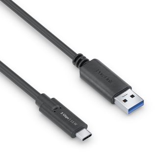 Premium USB v3.2 USB-C / USB-A Kabel ? 2,00m, black