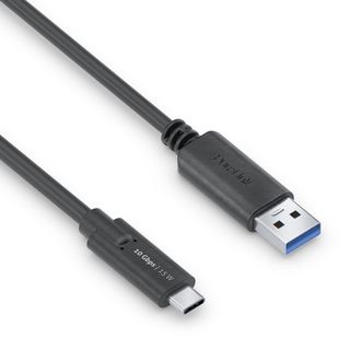 Premium USB v3.2 USB-C / USB-A Kabel ? 1,00m, schwarz