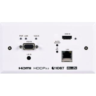 UHD 2x1 HDMI/VGA over HDBaseT Wallplate Transmitter (UK 2-Gang) - Cypress CH-2538TXWPEUK