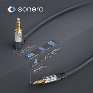 Premium 3,5mm Klinke Stereo Audio Kabel mit Winkelstecker ? 1,50m