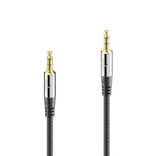 Premium 3,5mm Klinke Stereo Audio Kabel mit geraden Steckern und Nylongeflecht ? 5,00m