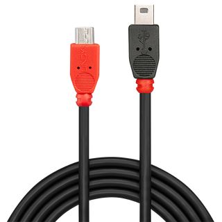 USB 2.0 Kabel Micro-B/Mini-B OTG, 1m (Lindy 31718)