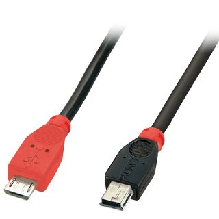 USB 2.0 Kabel Micro-B/Mini-B OTG, 1m (Lindy 31718)