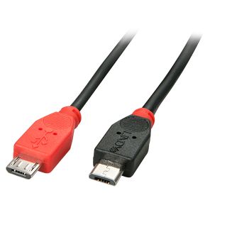 USB 2.0 Kabel Typ Micro-B / Micro-B OTG, 0,5m (Lindy 31758)