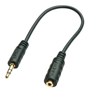 Premium Audio-Adapterkabel, 3,5mm Klinkenstecker auf 2,5mm Klinkenbuchse, 20cm (Lindy 35699)