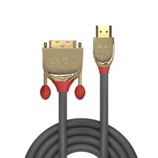 0.5m HDMI an DVI Kabel, Gold Line (Lindy 36193)