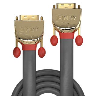 15m DVI-D DUAL Link Kabel, Gold Line (Lindy 36207)