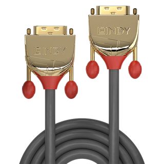 15m DVI-D SLD Single Link Kabel, Gold Line (Lindy 36216)