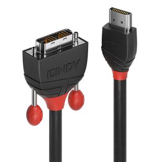 0.5m HDMI an DVI Kabel, Black Line (Lindy 36270)