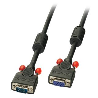 VGA Kabel M/F, schwarz 0,5m (Lindy 36391)