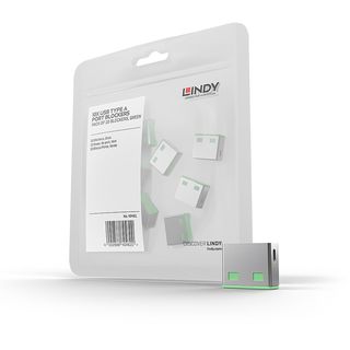 USB Typ A Port Schloss, grn, 10 Stck (Lindy 40461)